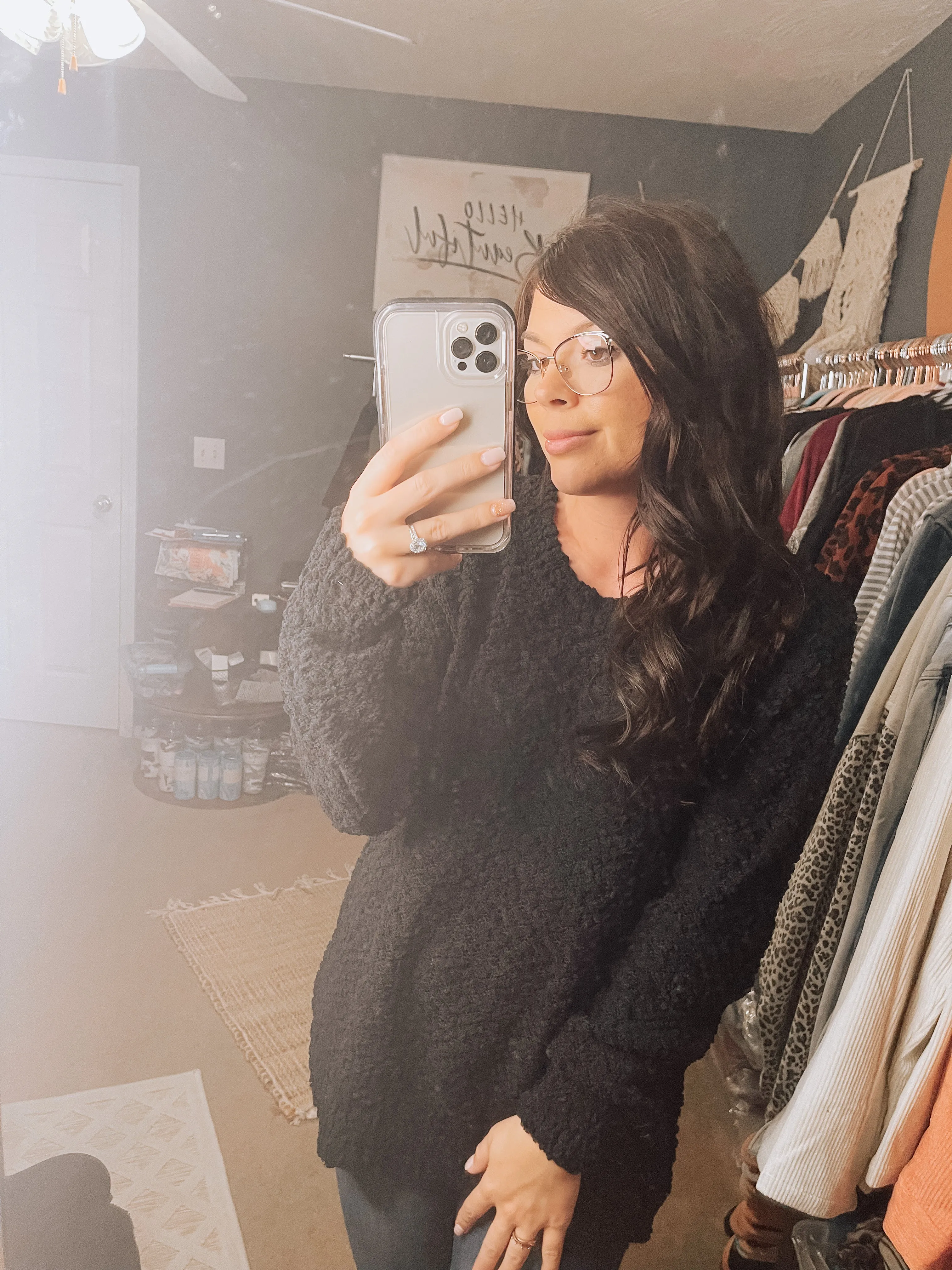 Black Popcorn Sweater