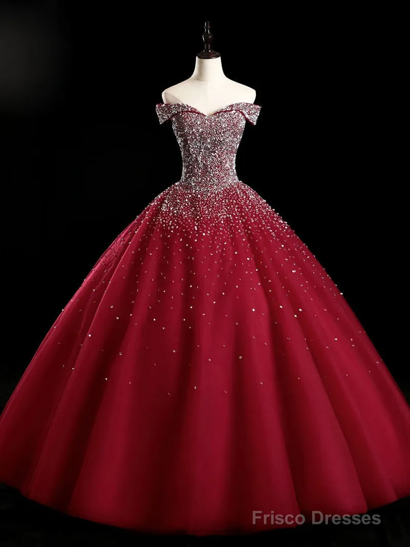 Emerald Green Sequin Prom Dresses Beaded Quinceanera Dresses, Sweet 16 Dresses
