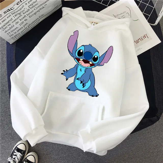Hoodie Pullovers  Long Sleeves Harajuku Pink Pullovers Lovely Kawaii Casual Tops O-neck Women's Hooded Sweatshirt