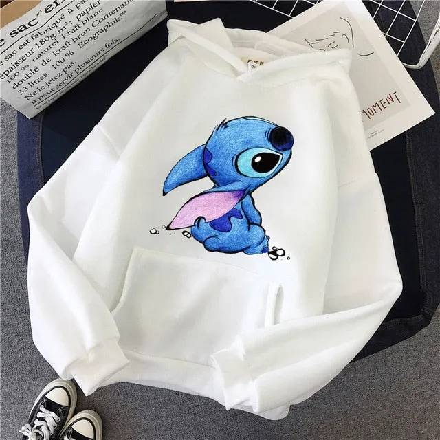 Hoodie Pullovers  Long Sleeves Harajuku Pink Pullovers Lovely Kawaii Casual Tops O-neck Women's Hooded Sweatshirt