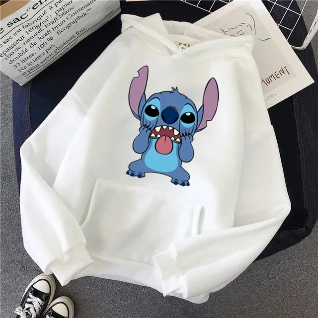 Hoodie Pullovers  Long Sleeves Harajuku Pink Pullovers Lovely Kawaii Casual Tops O-neck Women's Hooded Sweatshirt