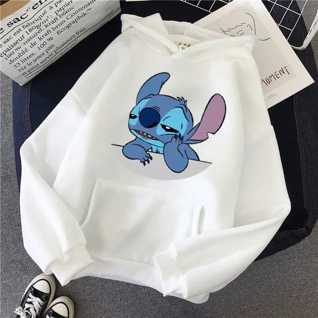 Hoodie Pullovers  Long Sleeves Harajuku Pink Pullovers Lovely Kawaii Casual Tops O-neck Women's Hooded Sweatshirt
