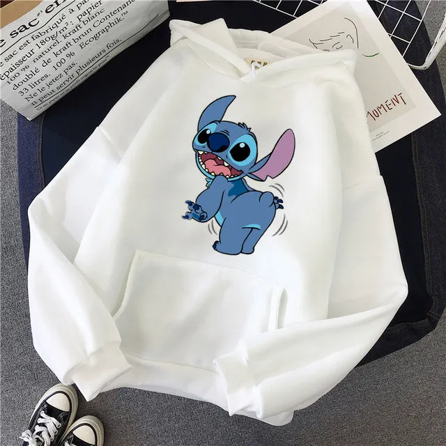 Hoodie Pullovers  Long Sleeves Harajuku Pink Pullovers Lovely Kawaii Casual Tops O-neck Women's Hooded Sweatshirt
