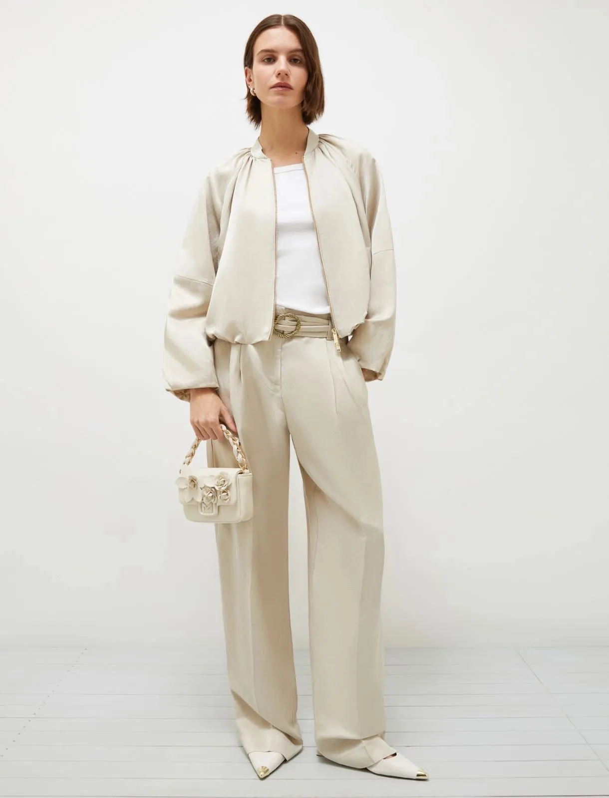 MARELLA Viscose Linen Bomber Jacket
