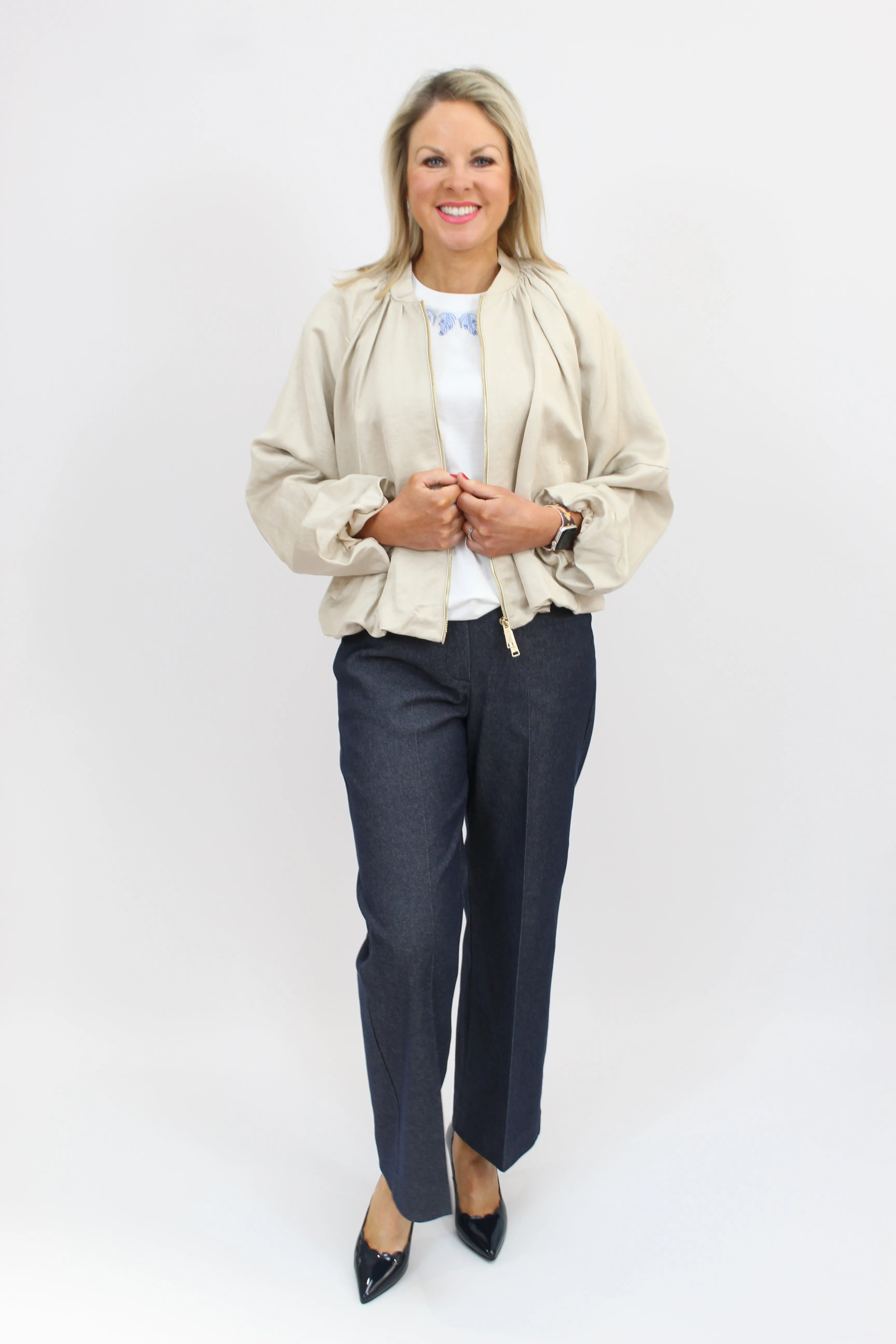 MARELLA Viscose Linen Bomber Jacket