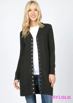 Open Snap Cardigan (Black)