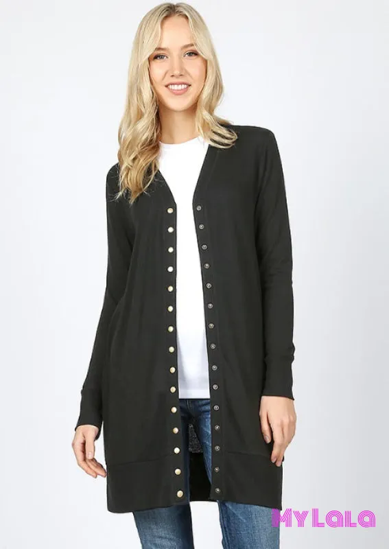 Open Snap Cardigan (Black)