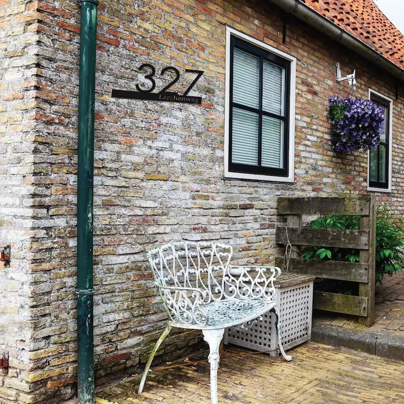 Outdoor Metal Address Sign and House Number Plaque