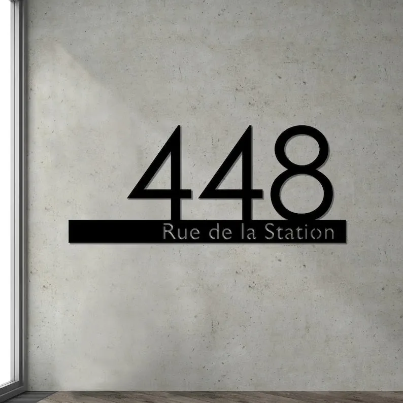Outdoor Metal Address Sign and House Number Plaque