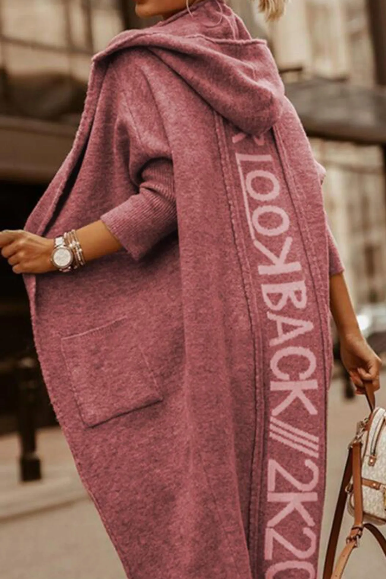 TastyHottie - Letter Graphic Hooded Cardigan