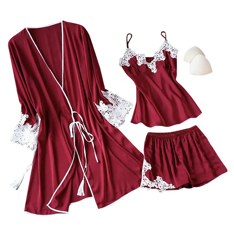 V-Neck Pajama Mujer Sets