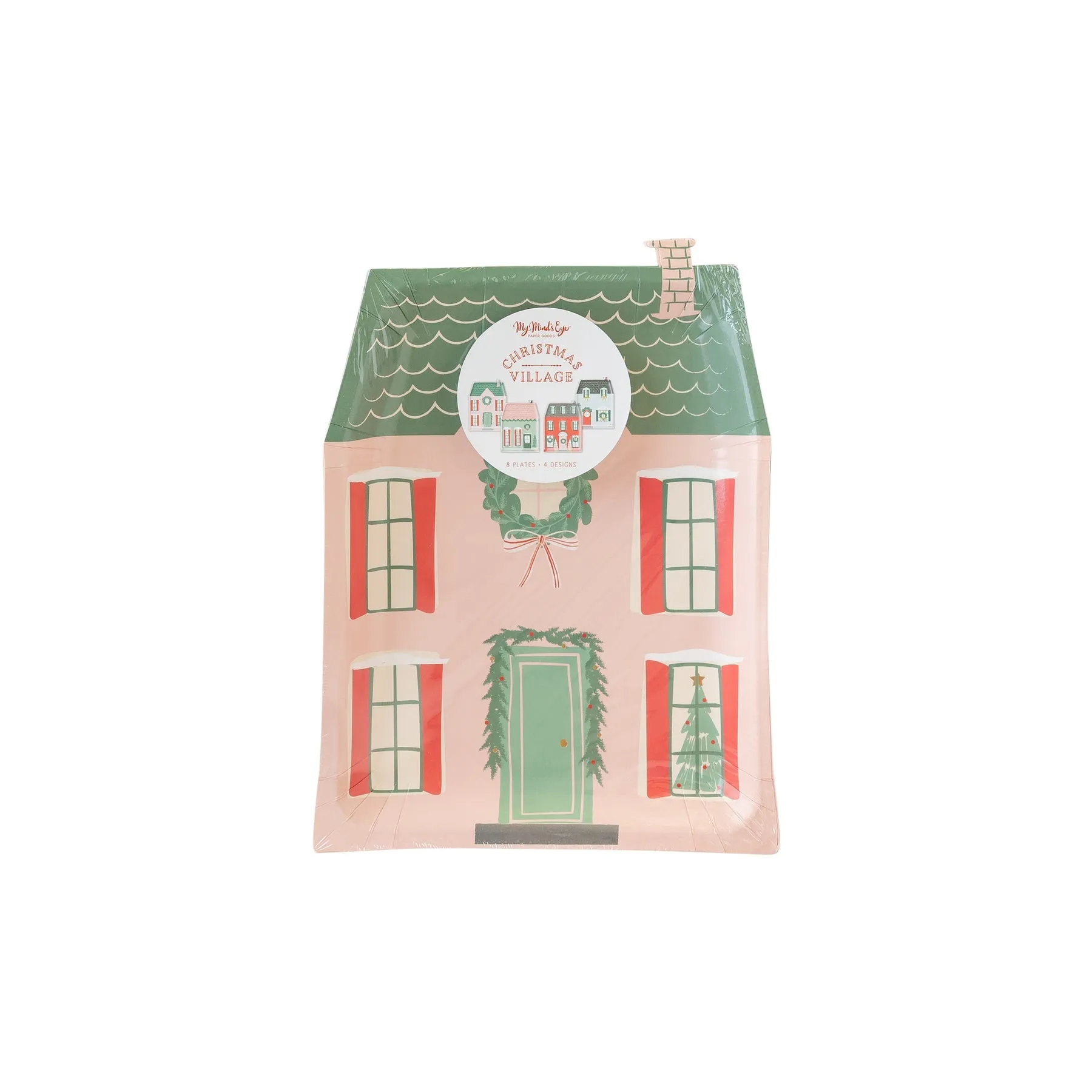 Village Christmas House Shaped Plates