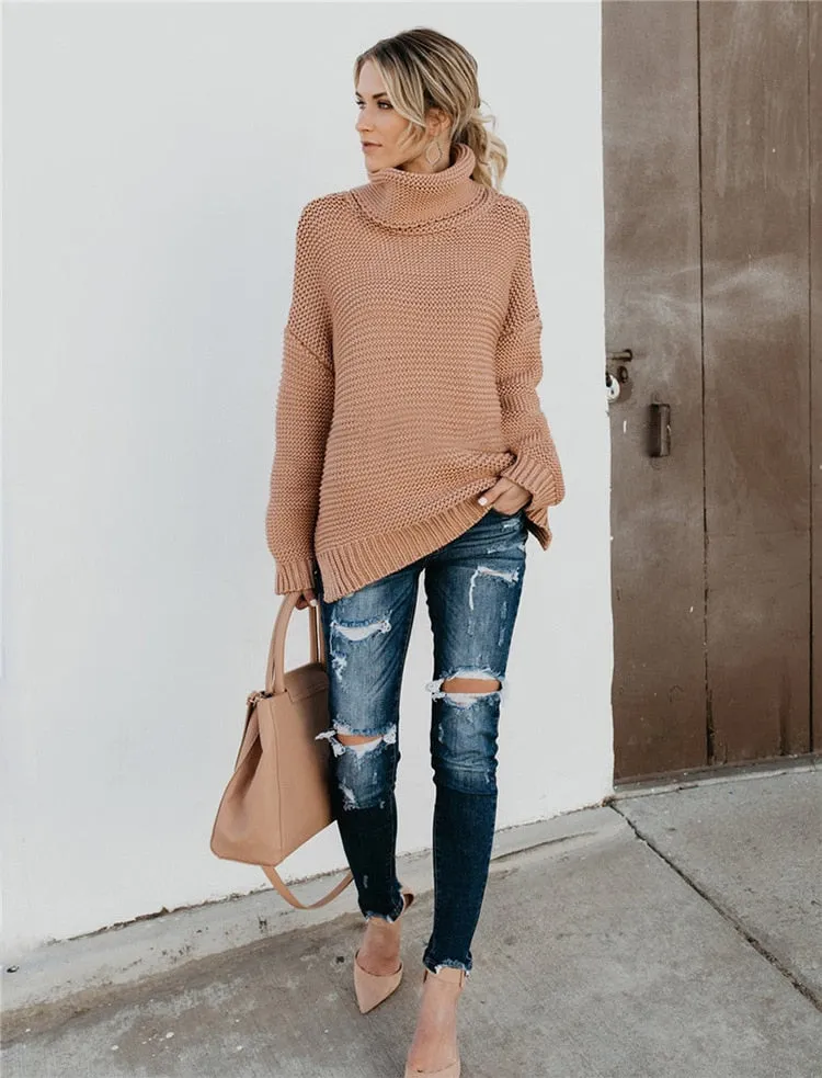 Women Turtleneck Sweaters Winter Pull Jumpers sweater